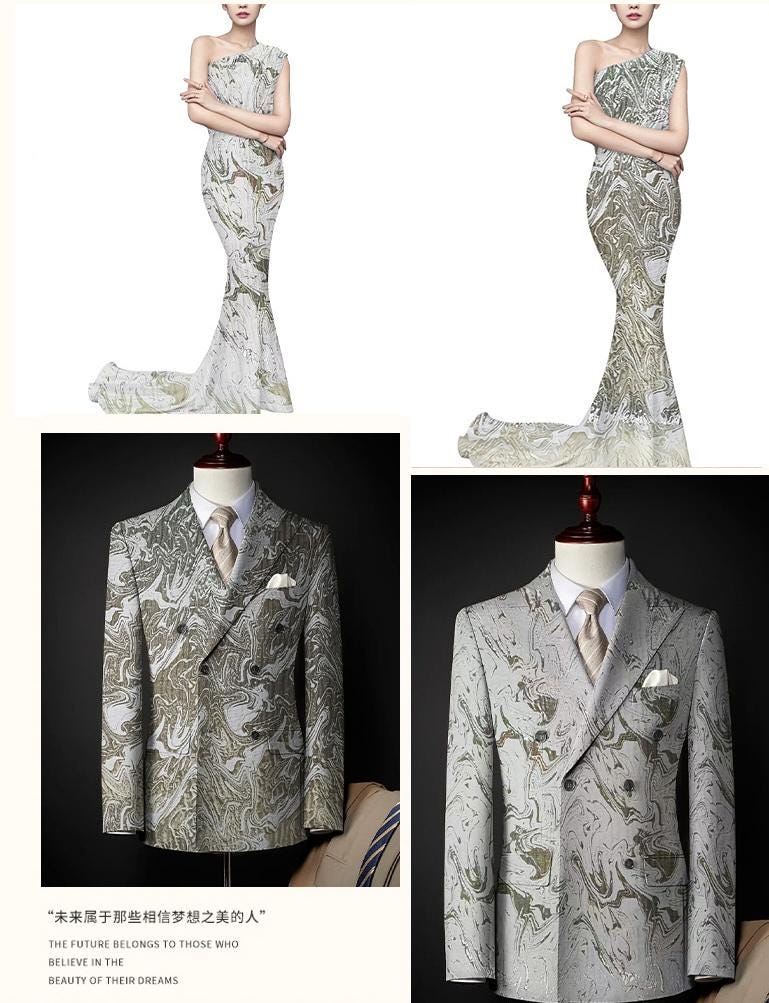 Double-Sided European Landscape Jacquard Fabric ��� 3D Embossed Gold Weave, Luxury Tapestry Texti"Wide