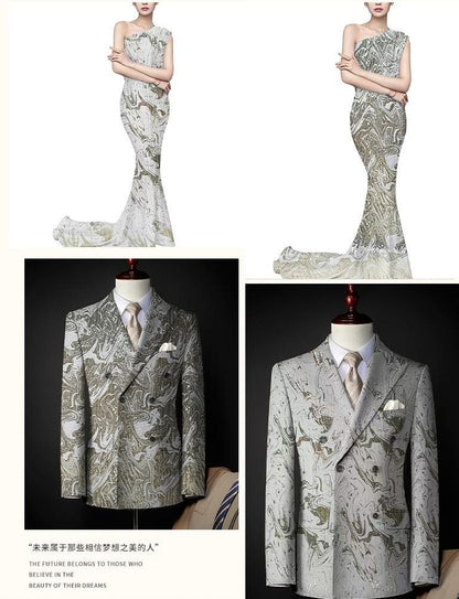 Double-Sided European Landscape Jacquard Fabric ��� 3D Embossed Gold Weave, Luxury Tapestry Texti"Wide
