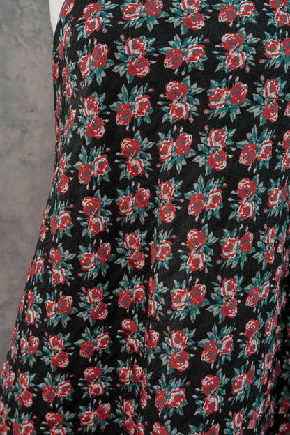 Tissu jacquard à motif floral : design rétro 3D, largeur 142 cm (56 po) - Vendu au mètre