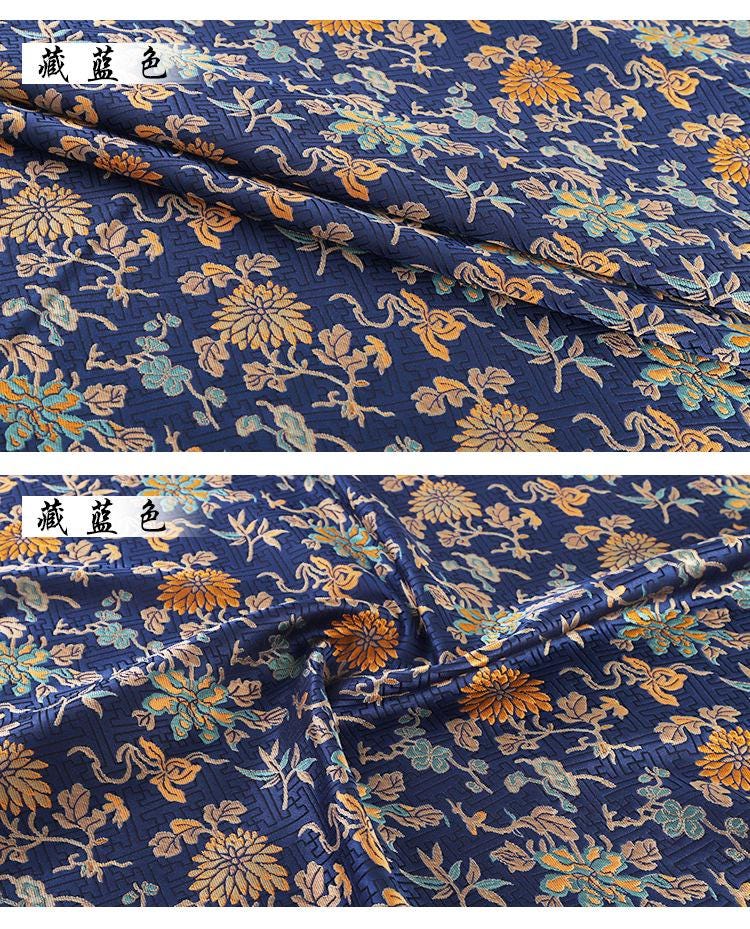 Orange Dunhuang Brocade Fabric: 59"W Tibetan Robe Material