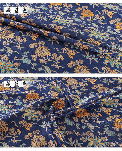 Orange Dunhuang Brocade Fabric: 59"W Tibetan Robe Material