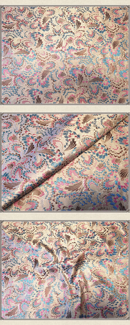 Celosia Silk Brocade Fabric: Cheongsam Qipao Upholstery, 29.5"W