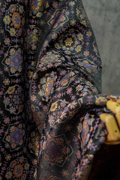 Mongolian Bada Pattern Fabric: Tibetan Style Upholstery, Costume, Decor (59"W, By The Meter)