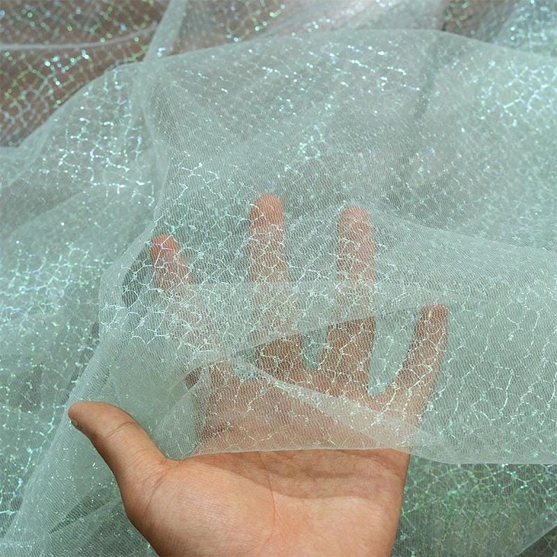 Tissu en maille dégradée laser, dentelle ajourée colorée, robe de bal, confection de poupées, couture, bricolage, au mètre