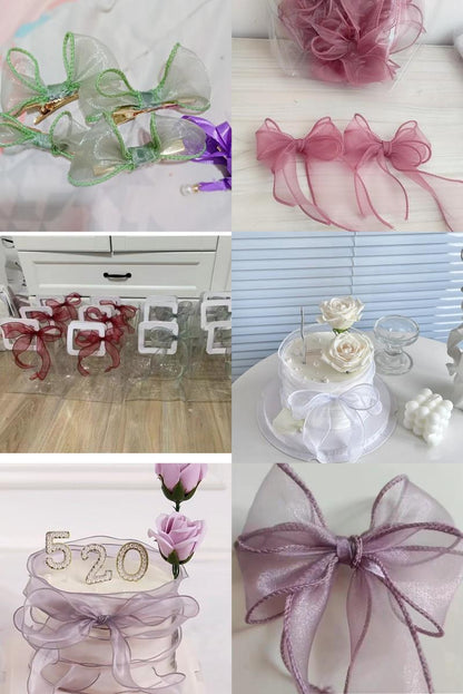 Ruban organza queue de poisson : 4 cm de large, tissu pour nœuds à faire soi-même, décoration de mariage (10 yards)