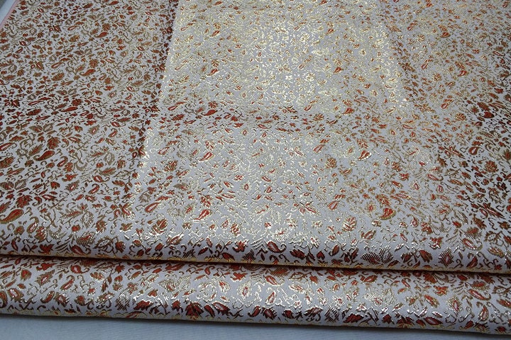 Metallic Paisley Brocade Fabric: Chinese Jacquard, 29.5" Wide