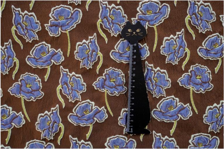 Floral Jacquard Woven Fabric: 3D Embossed Upholstery, Costume, Sewing DIY (55"W)