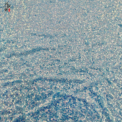 Sequin Embroidery Mesh Fabric, Full-Width Curved Beadwork, Costume Design by Yard