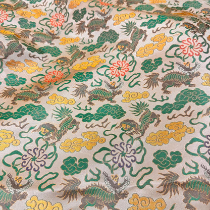 Kirin & Cloud Silk Brocade Fabric: 59" Wide Rayon Blend