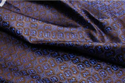 Tissu brocart jacquard à motifs floraux : mélange de soie et de rayonne de style Tang chinois