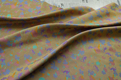 Gold Accents Brocade Fabric - Gourd Jacquard, 59" Wide