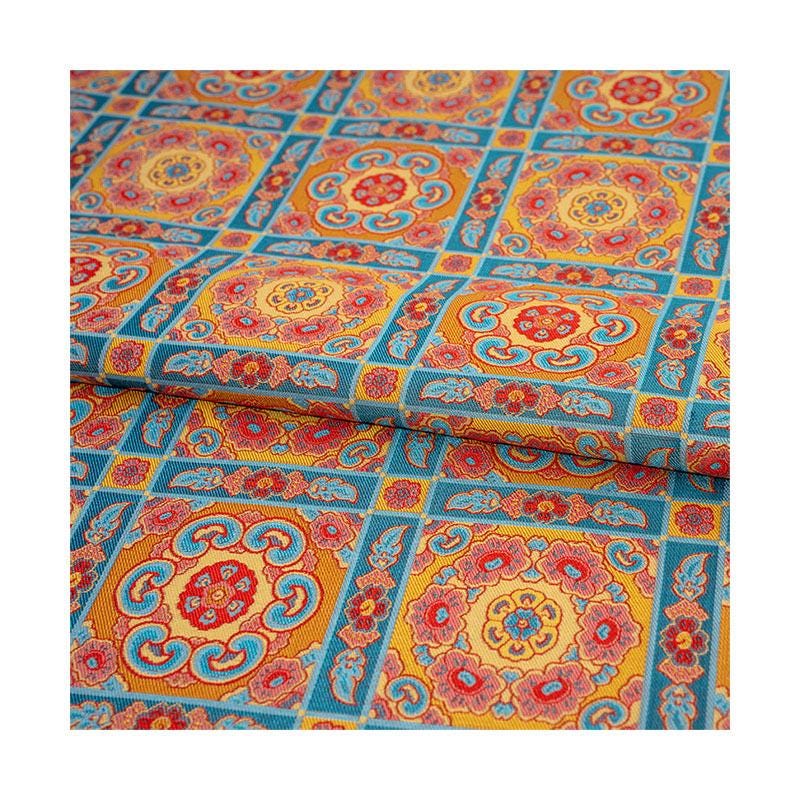 Tissu brocart à motifs floraux, motif Baoxiang, 150 cm de large