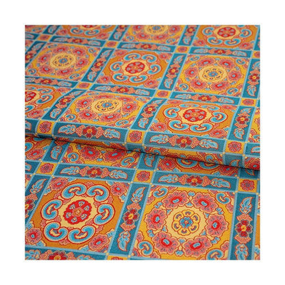 Tissu brocart à motifs floraux, motif Baoxiang, 150 cm de large
