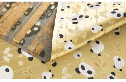 Panda Brocade Satin Fabric: Japanese Style Sewing Material (59" or 29.5" Width)