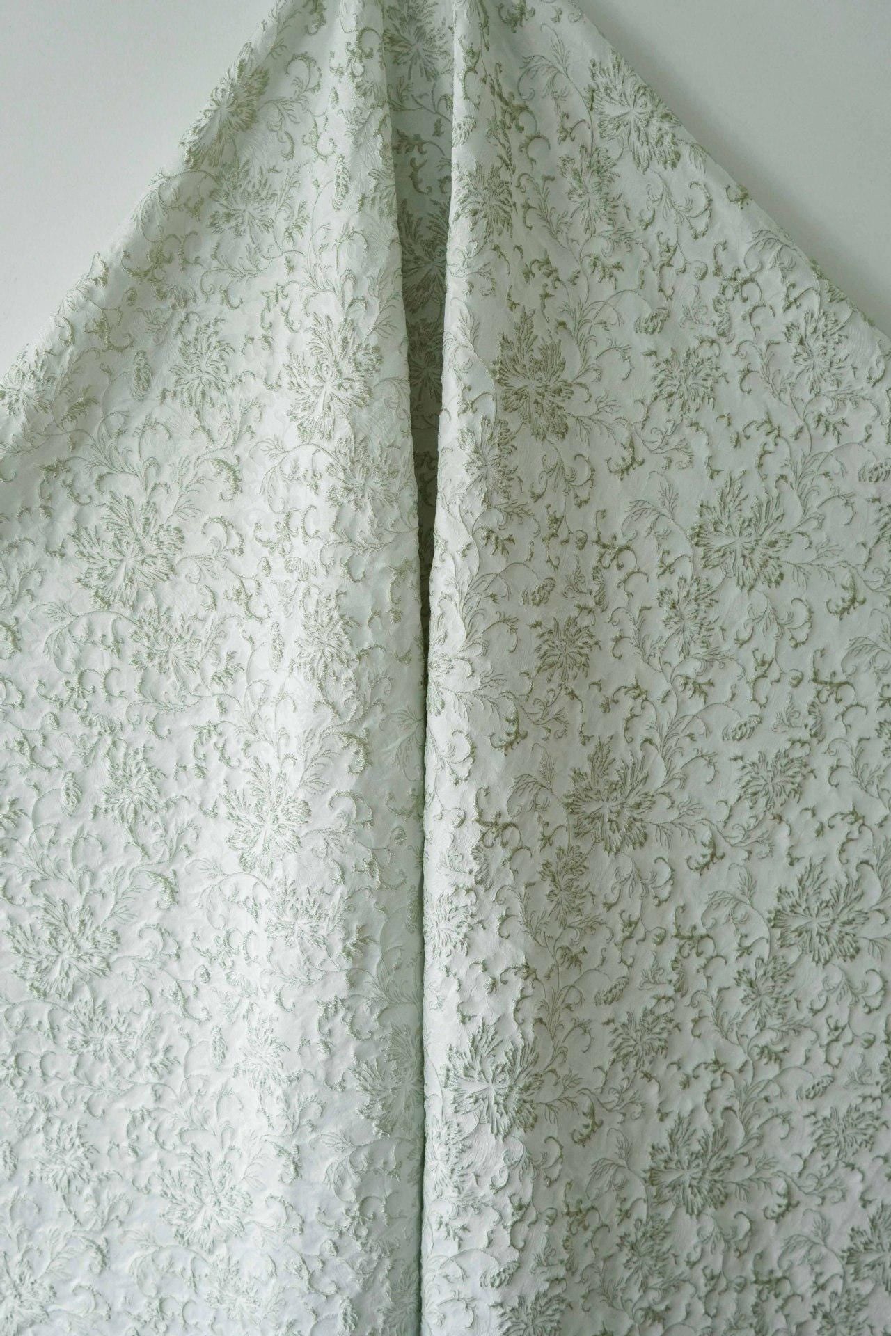 Floral Embossed Jacquard Fabric, 3D Textured Upholstery, 59" Wide