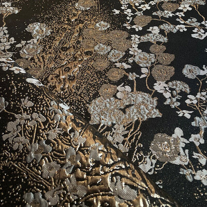 Metallic Floral Jacquard Fabric: 57" Wide Cotton Blend