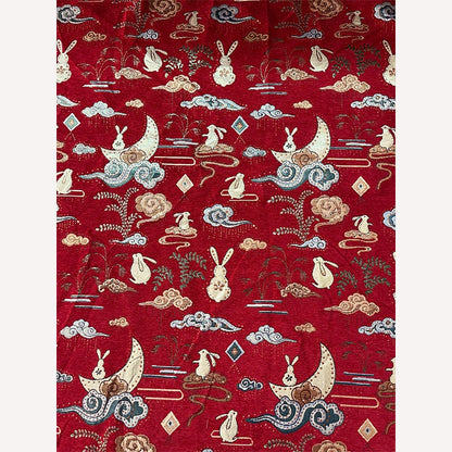 Rabbit Brocade Jacquard Fabric: 57"W Chenille Upholstery, Costume, Decor
