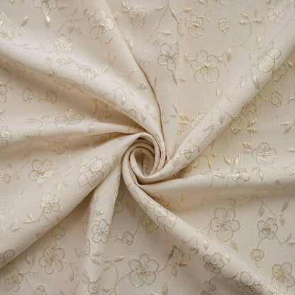 Reversible Jacquard Fabric: Gold Floral Embossed Upholstery, 56"W
