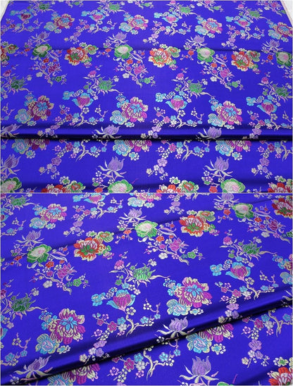 Floral Brocade Fabric: Chinese Style Silk Rayon Blend (29.5" Wide)