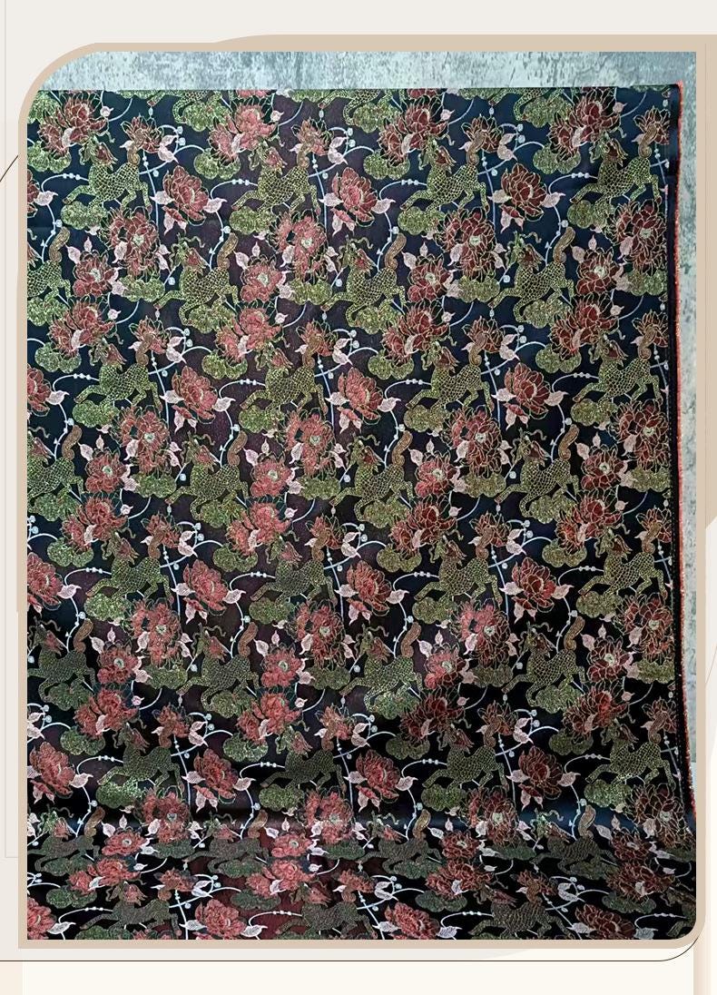 Kirin Peony Brocade Fabric | Chinese Style Jacquard, 56"W