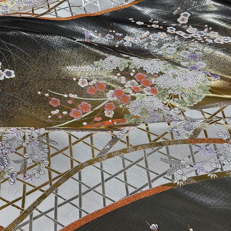 Nishijin Woven Jacquard Fabric ��� Japanese Magpie Announcing Spring Pattern Brocade Patte" wide