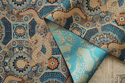 Tissu Dragon Mongol : Motif Bada tibétain pour l’ameublement, les costumes et la décoration