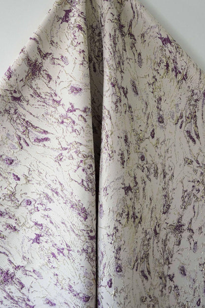 Gold Foil Jacquard Fabric - 3D Textured Embossed Material, 56" Wide