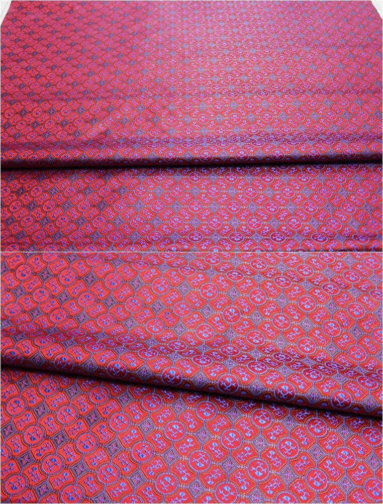 Tissu brocart jacquard à motifs floraux : mélange de soie et de rayonne de style Tang chinois