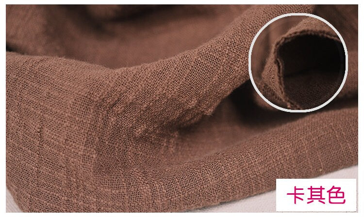 Linen Cotton Blend Fabric: Double Layer, 55" Wide, DIY Sewing