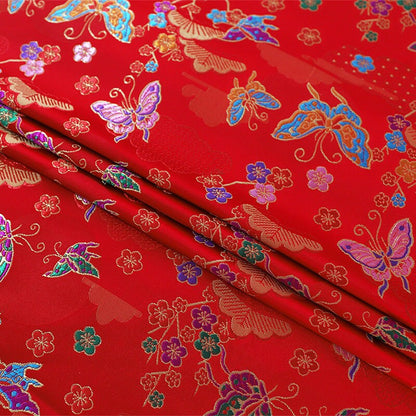 Butterfly Jacquard Brocade Fabric: Traditional Rayon Sewing Material