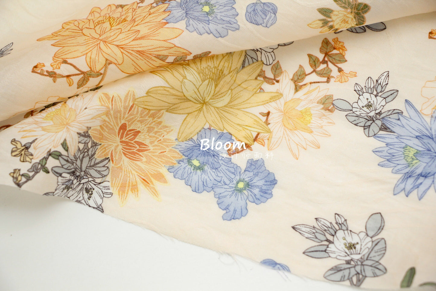 Vintage Floral Hemp Tencel Linen Fabric: Silky Sustainable Material