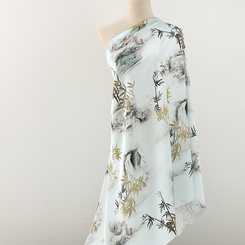 Double-Sided Satin Fabric: 59"W Digital Print for Sewing & Decor
