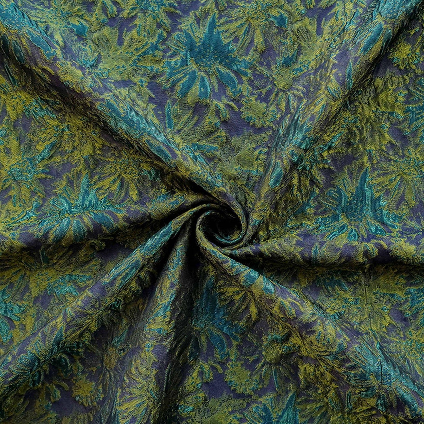 Vintage 3D Embossed Abstract Floral Woven Fabric ��� Quilting Material, Textured Craft Fabr" Wide