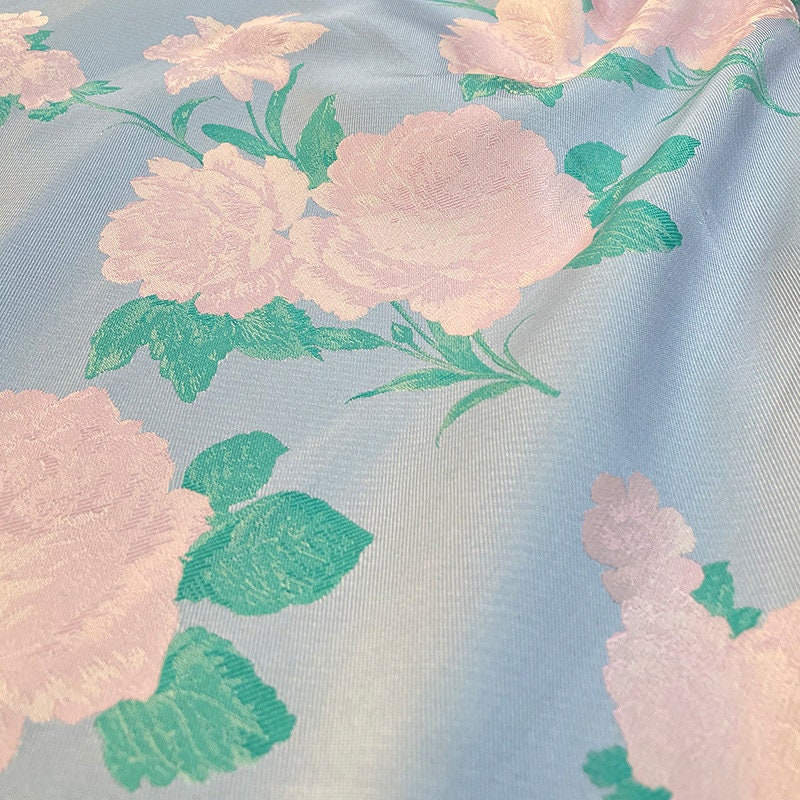 Pink 3D Flower Jacquard Fabric: Upholstery, Costume, & Handbag Sewing - 57" Wide
