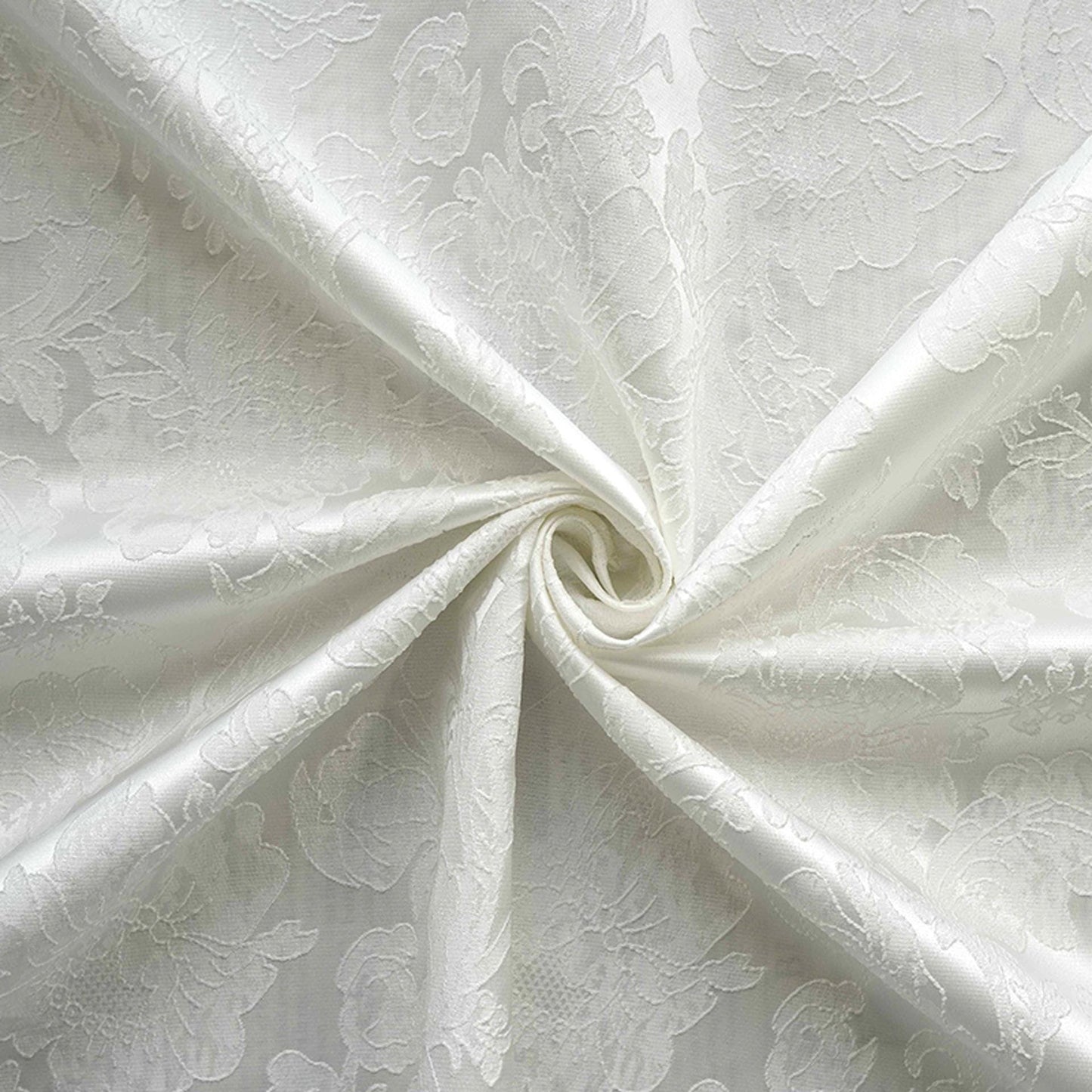 Pure white floral jacquard with subtle embossed patterns, Sewing, Upholstery, 61"Wide