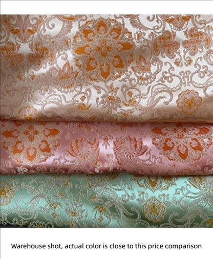 Guanyin Brocade Fabric | 58" Wide Floral Jacquard for Qipao, Hanfu