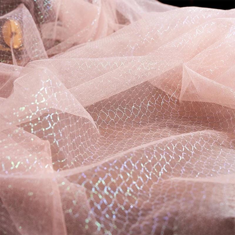 Tissu en maille dégradée laser, dentelle ajourée colorée, robe de bal, confection de poupées, couture, bricolage, au mètre