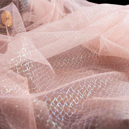 Tissu en maille dégradée laser, dentelle ajourée colorée, robe de bal, confection de poupées, couture, bricolage, au mètre