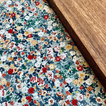Floral Cotton Fabric: 60s Style Print, 59" Wide, Sewing Quilting