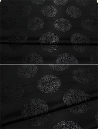 Chinese Fu Symbol Brocade Jacquard Satin Fabric - 29.5"W