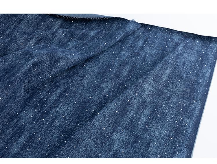 Rhinestone Denim Fabric: Jacquard Weave Cotton, Faded Effect (65"W Sewing, Quilting, Upholstery