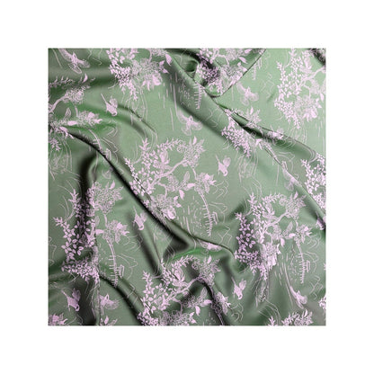 Bird Flower Jacquard Damask Fabric: Two-Sided Upholstery Material