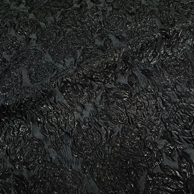 Metallic Rose Jacquard Fabric: 3D Texture, 54" Wide