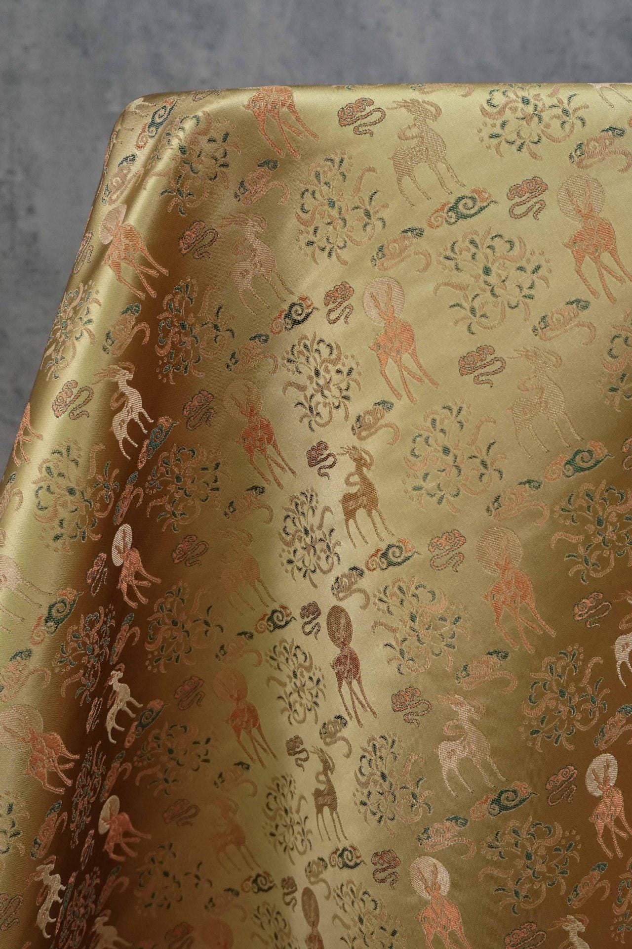 Nine-Color Deer Brocade Fabric: Chinese Hanfu Qipao Sewing Material