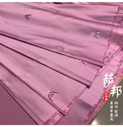 Butterfly Floral Silk Brocade Fabric: Elegant Cheongsam Qipao Sewing Material