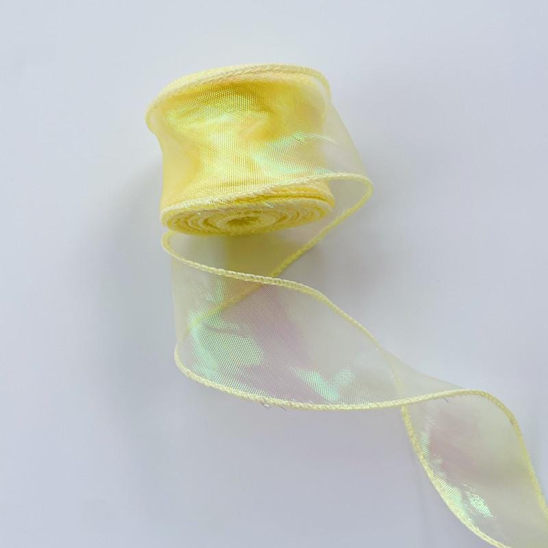 Gradient Organza Ribbon: 4cm Sheer Fishtail Fabric, 10 Yards