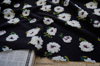 Retro French Daisy Plush Fabric: Cosplay Costume Material (63" W)
