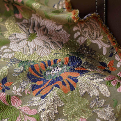 Woven Jacquard Floral Fabric: Vintage Style Brocade Textile (59")
