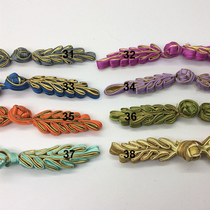 Handmade Satin Leaf Sewing Frog Closures: Cheongsam Knot Buttons