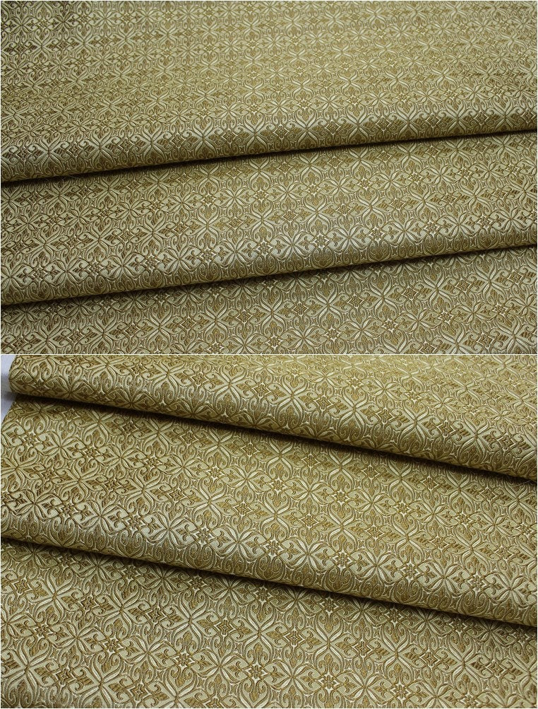 Floral Brocade Fabric: Chinese Style Silk Rayon Blend (29.5" Wide)